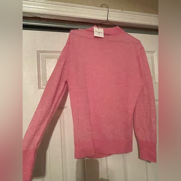 NWT Zara pink wool & alpaca blend long sleeve semi see through sweater - Picture 2 of 5